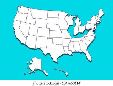 Mapa Mundial de Países, Mapa de Vectores de los Estados Unidos, MAP de los Estados Unidos