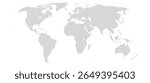 World map in with country borders, isolated on white background. Ideal for infographics, education, and business presentations.