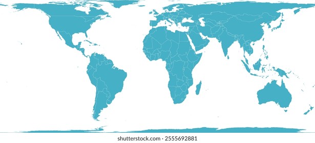 World Map with country boundary in NSIDC EASE Grid Global coordinate system