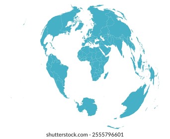 World Map with country boundary in World Polyconic coordinate system