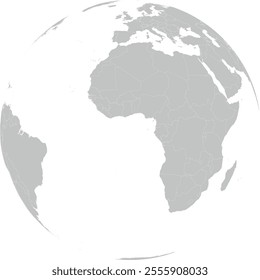 World Map with country boundary in World Vertical Perspective coordinate system