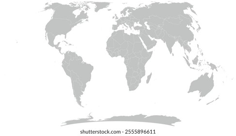 World Map with country boundary in World Wagner VII coordinate system