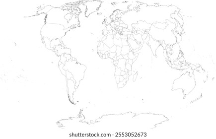 World Map with country boundary in Winkel Tripel coordinate system