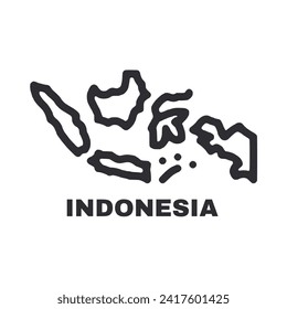World map country of Indonesia