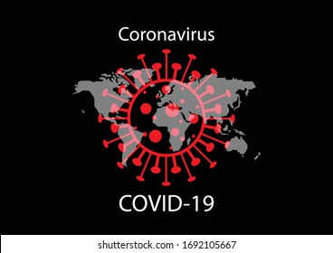 World map of Covid-19. Coronavirus spread to every country around the world. The global update the outbreak of dangerous pathogens. Covid-19 concept vector illustration