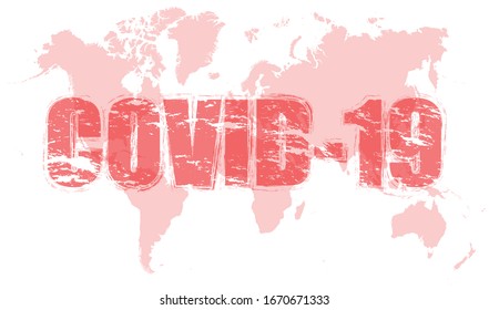 world map with COVID-19 text for Virus outbreak situation vector illustrations