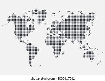 World map created from dots. Vector illustration