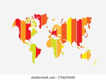 World map. Creative vector illustration. Light background. Business concept
