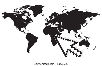 World Map Cursor 260nw 43050505 