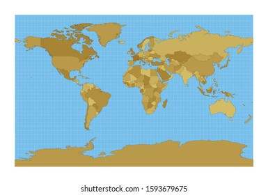 World Map Cylindrical Stereographic Projection Map Stock Vector ...