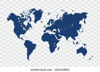 World Map dark blue Color on White Background quality files Color (043B72) png