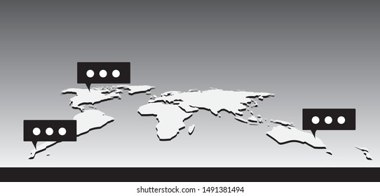 World map with dashboards. Designer blank in vector format.