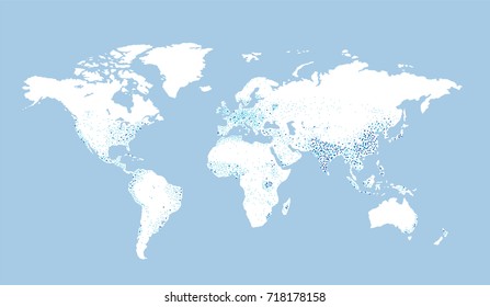 World Map Density. Vector illustration