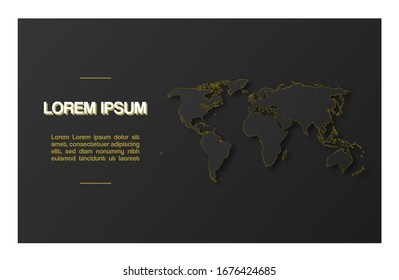 
World map design on dark background