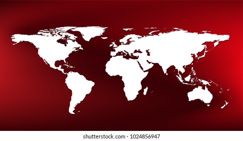 World map design on Red background,Global warming concept,design for template,vector illustration