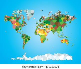 World map design template. Vector illustration