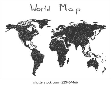  World map Detail Vector - sketch 