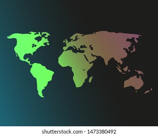World map different color decor