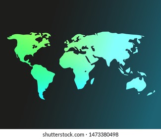 World map different color decor
