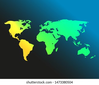 World map different color decor