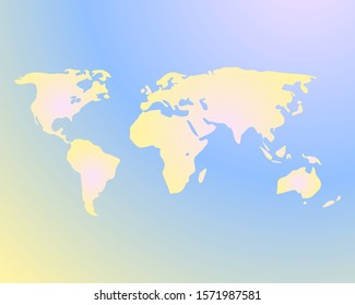 World map different color decor