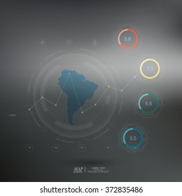 World map with different colored continents - Illustration