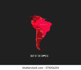 World map with different colored continents - Illustration