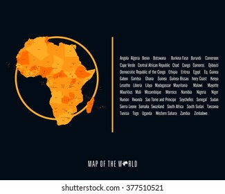 World map with different colored continents - Illustration