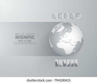 World map with different colored continents - Illustration