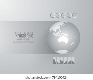 World map with different colored continents - Illustration