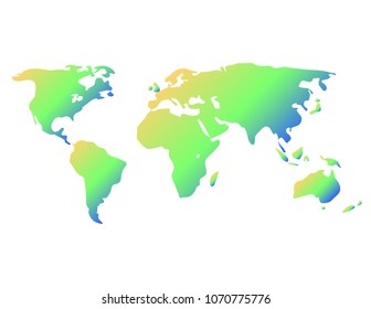 World map different colors
