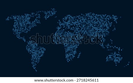 World map digital dots global technology background. Abstract data visualization network communication earth design