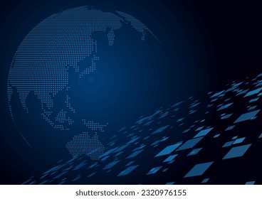 World map and digital image background
