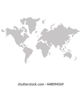 world map with distinction between land and sea icon