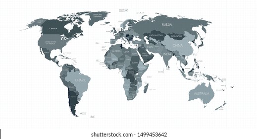world map divided by countries