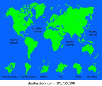 World Map Division Continent Vector Stock Vector (Royalty Free ...