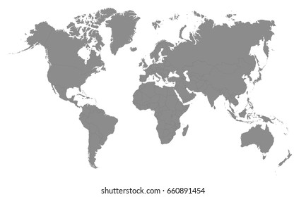 World Map with division of country - stock vector