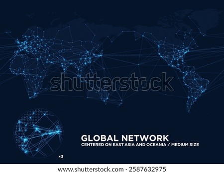 world map dot map and digital global network