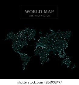 World Map Dot and Line Design Vector Illustration