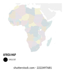 World Map in Dot Style -  Africa Region Group by Country