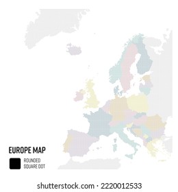 World Map in Dot Style -  Europe Region Group by Country