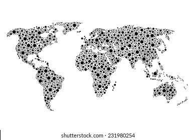 World Map Of Dots.