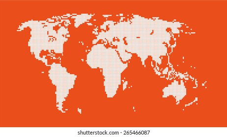 World map of dots