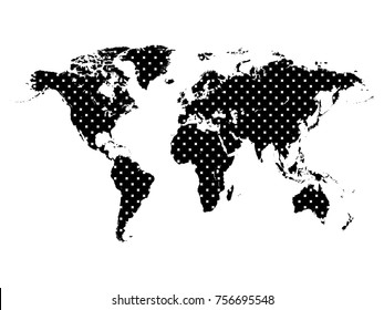 World map dots.All elements are separated Abstract linear polygonal white background. Vector illustration EPS 10 .