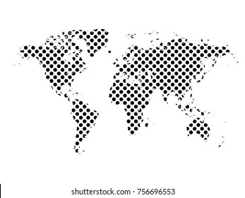 World map dots.All elements are separated Abstract linear polygonal white background. Vector illustration EPS 10 .