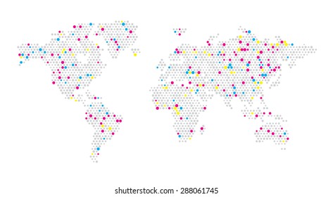 World map dots random size