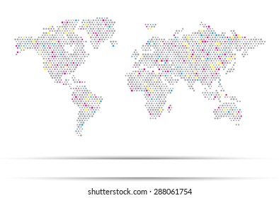 World map dots random size