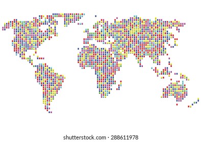 World map dots random size
