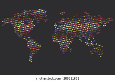 World map dots random size