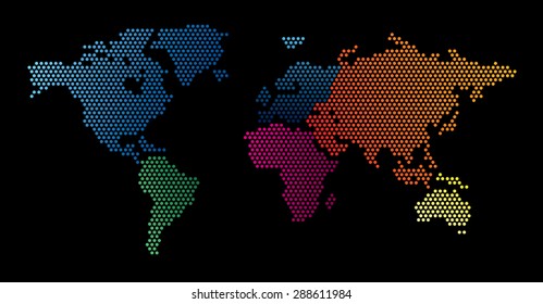 World map dots random size